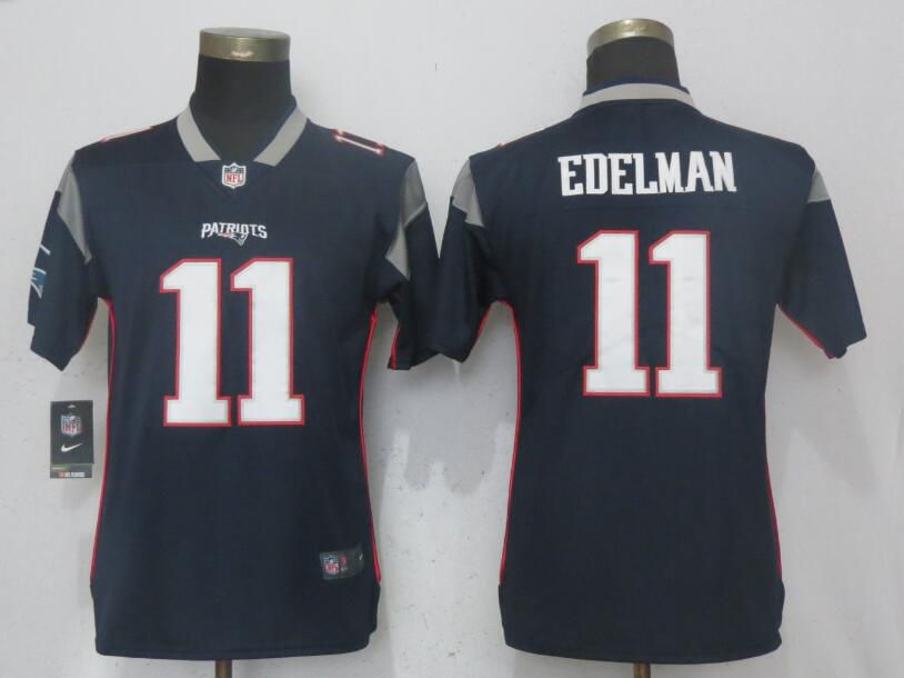 Women New England Patriots 11 Edelman Navy Blue Vapor Untouchable Playe Nike NFL Jerseys